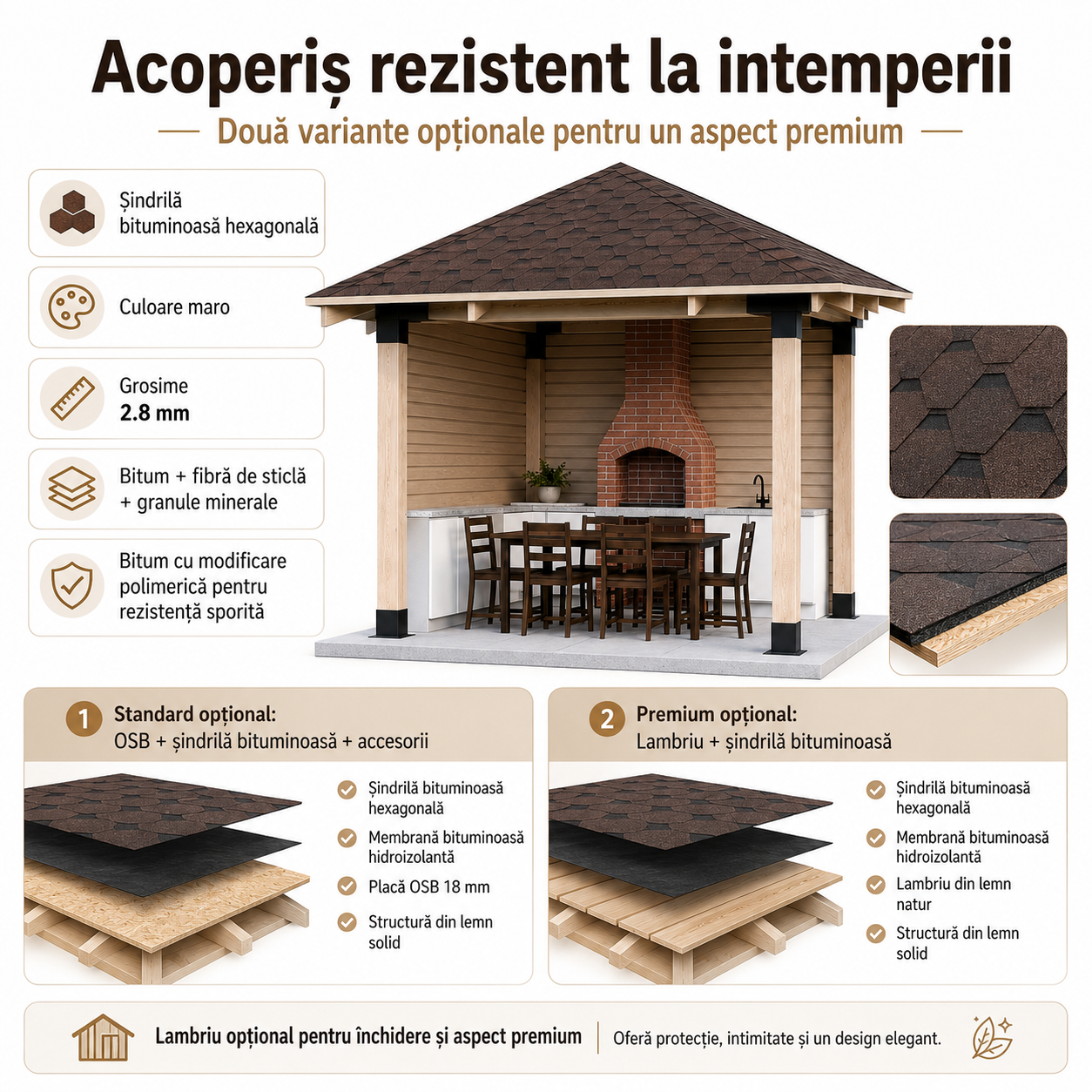 Foișor lemn 3x3m - Bucovina