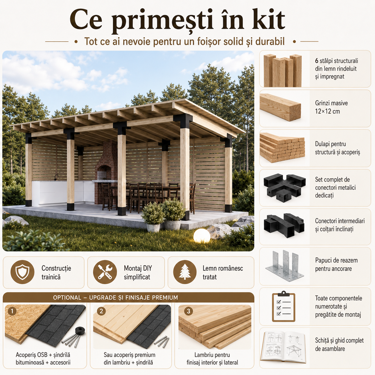 Foișor lemn 3x6m - Argeș