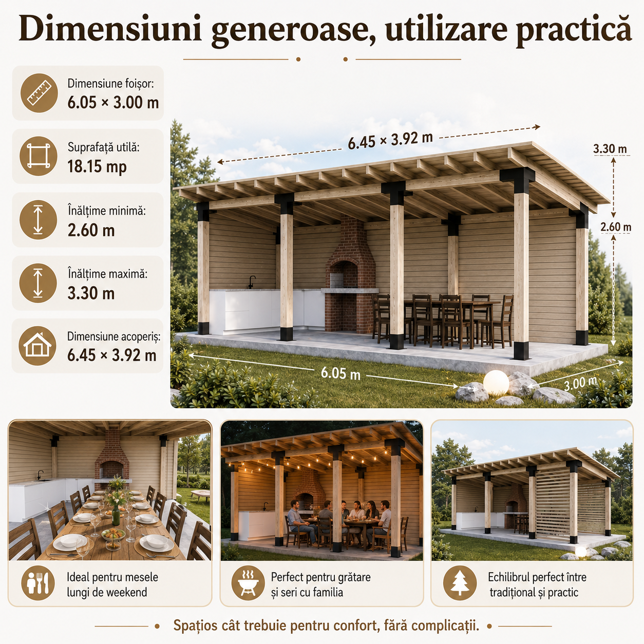 Foișor lemn 3x6m - Argeș
