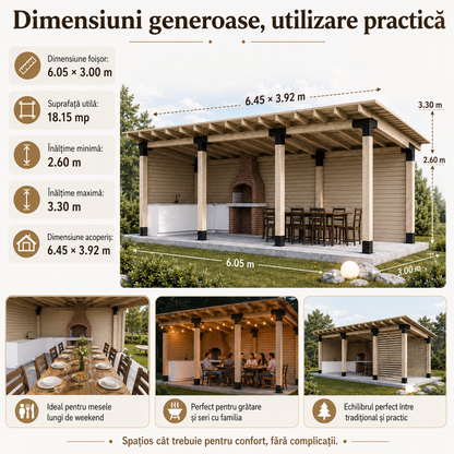 Foișor lemn 3x6m - Argeș